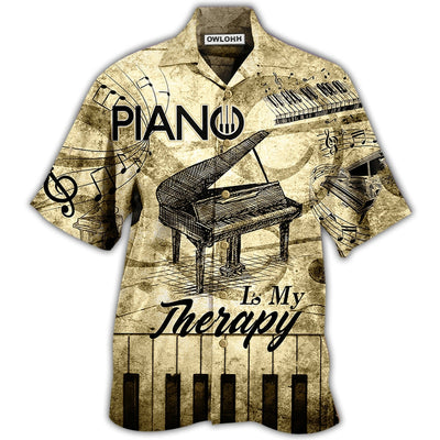 Hawaiian Shirt / Adults / S Piano Music Piano Is My Therapy - Hawaiian Shirt - Owls Matrix LTD