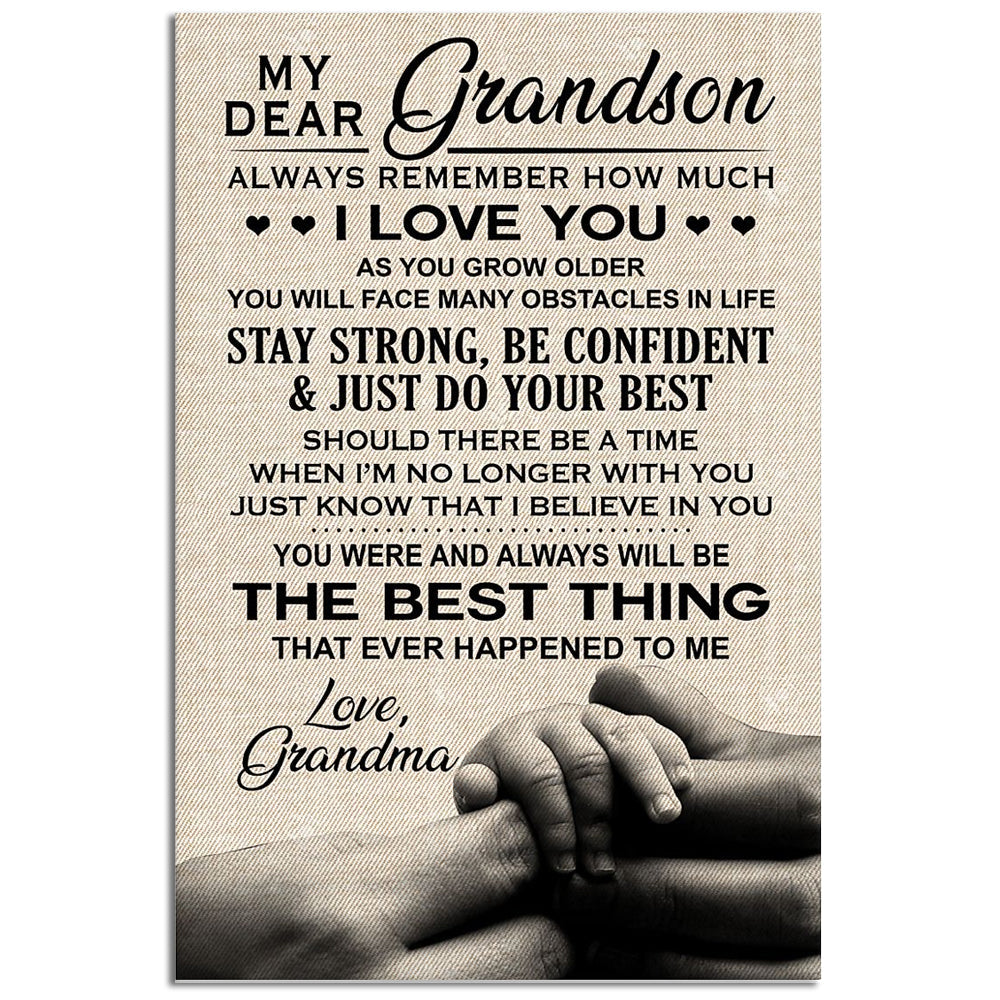 12x18 Inch Grandson My Dear Grandson I Love You - Vertical Poster - Owls Matrix LTD