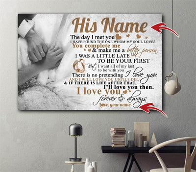 Couple My Husband I Love You Forever And Always Personalized - Horizontal Poster - Owls Matrix LTD