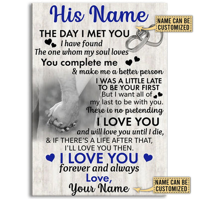 12x18 Inch Couple Husband I Love You Personalized - Vertical Poster - Owls Matrix LTD