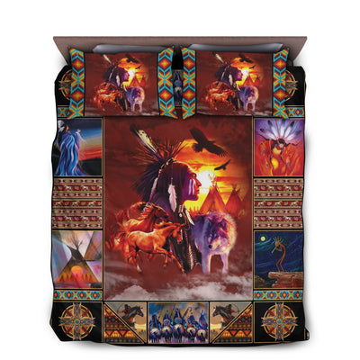 US / Twin (68" x 86") Native American Peace Cool - Bedding Cover - Owls Matrix LTD