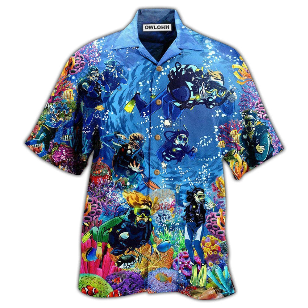 Hawaiian Shirt / Adults / S Diving Ocean Everything Will Kill You So Choose Something - Hawaiian Shirt - Owls Matrix LTD