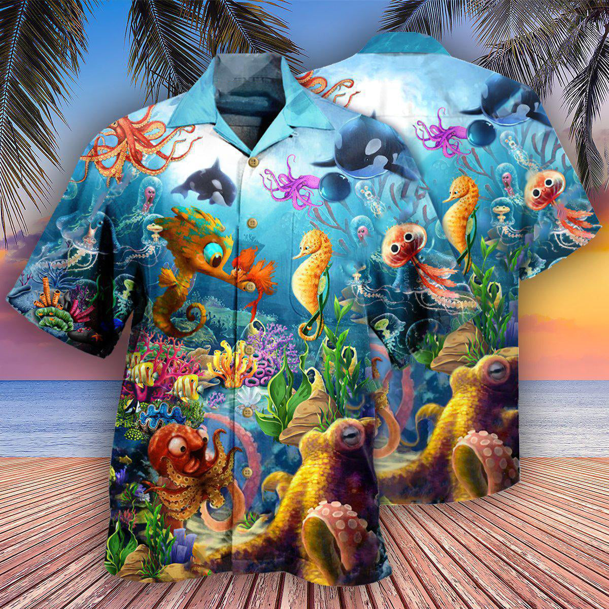 Ocean Marine Is Fun - Hawaiian Shirt - Owls Matrix LTD