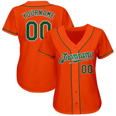 Custom Orange Kelly Green-White Authentic Baseball Jersey - Owls Matrix LTD