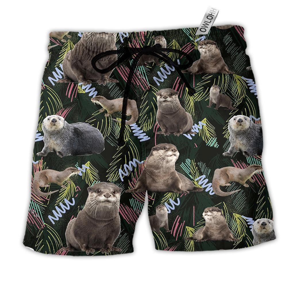 Beach Short / Adults / S Otter Love Animals Cool Life Style - Beach Short - Owls Matrix LTD