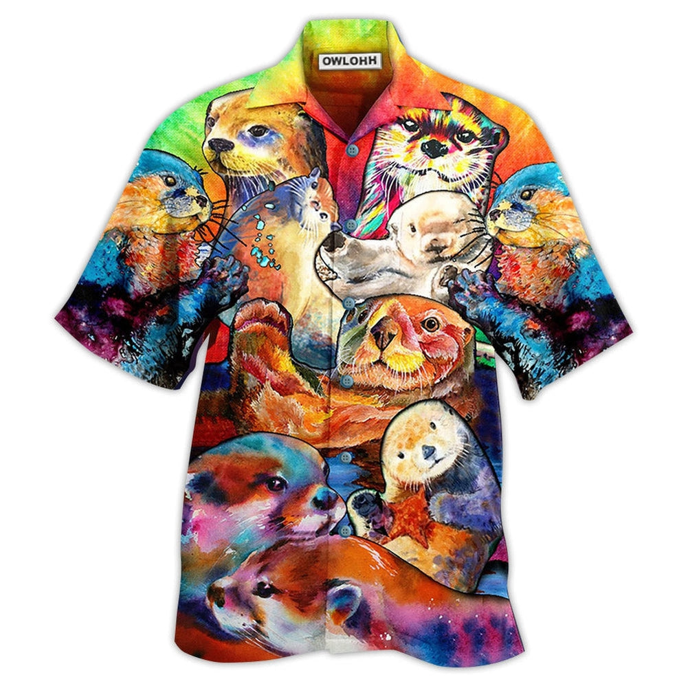 Hawaiian Shirt / Adults / S Otter Lovely Cute Animals - Hawaiian Shirt - Owls Matrix LTD