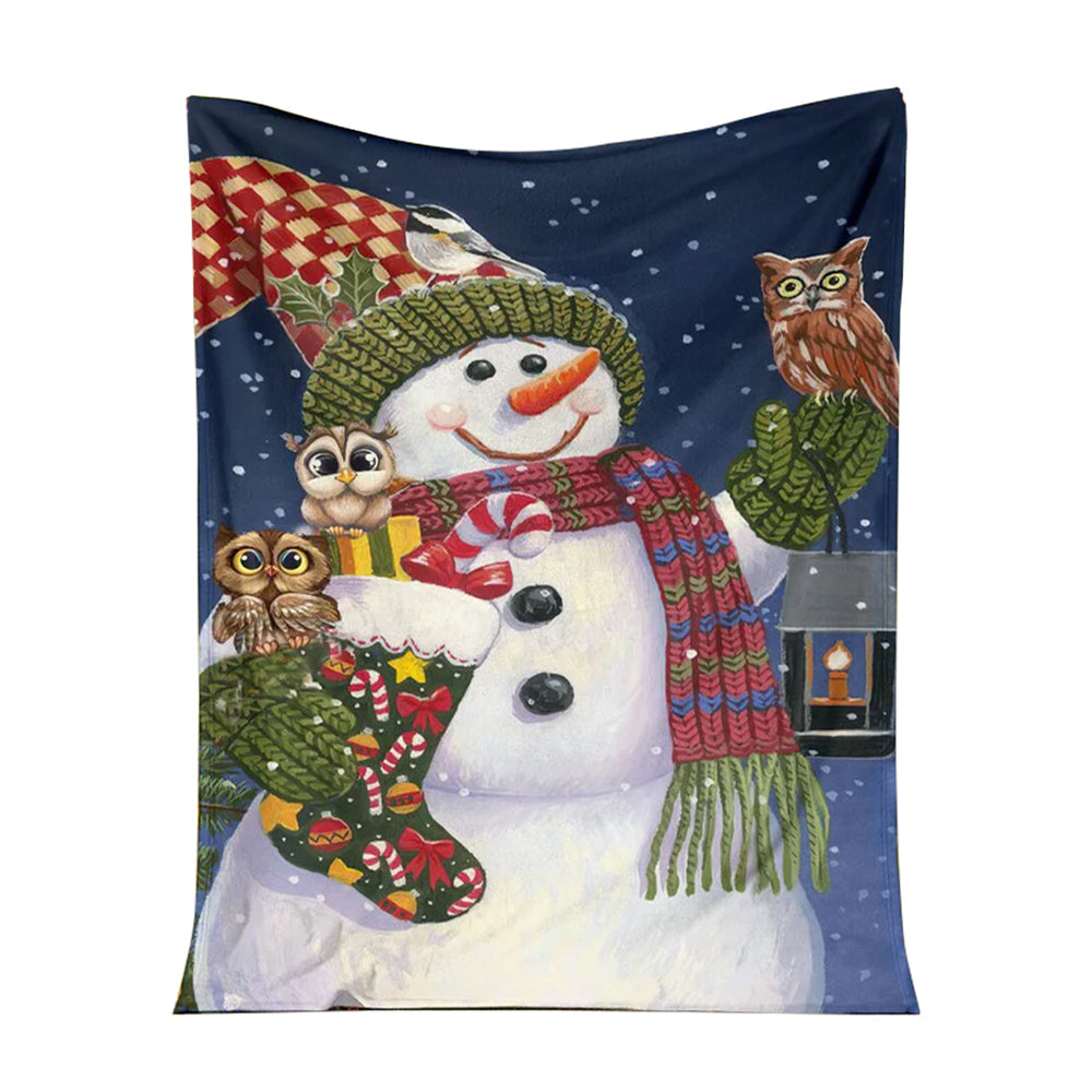 50" x 60" Owl Christmas Is Coming Owl - Flannel Blanket - Owls Matrix LTD