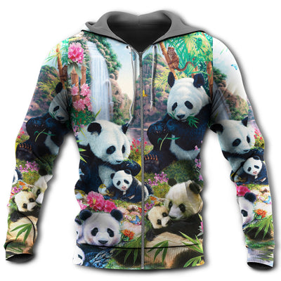 Zip Hoodie / S Panda Keep Calm And Hug A Panda - Hoodie - Owls Matrix LTD