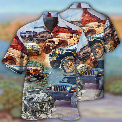 Jeep Painting Classic Jeep Vintage - Hawaiian shirt - Owls Matrix LTD