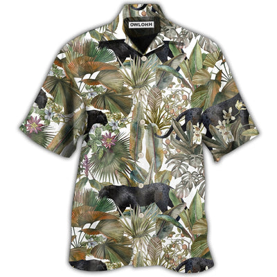 Hawaiian Shirt / Adults / S Panther Tropical Leaf - Hawaiian Shirt - Owls Matrix LTD