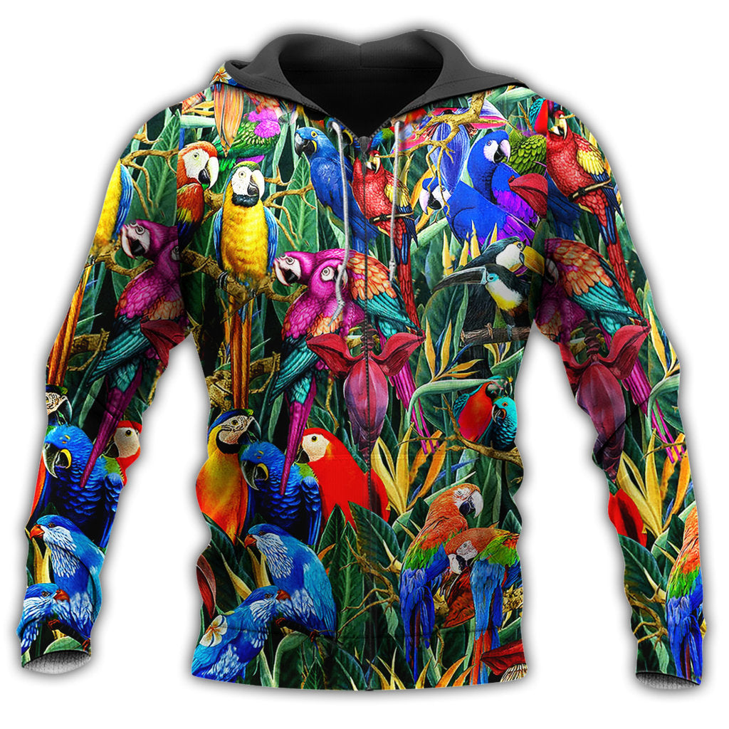 Zip Hoodie / S Parrot Amazing Tropical With Amazing Colors - Hoodie - Owls Matrix LTD