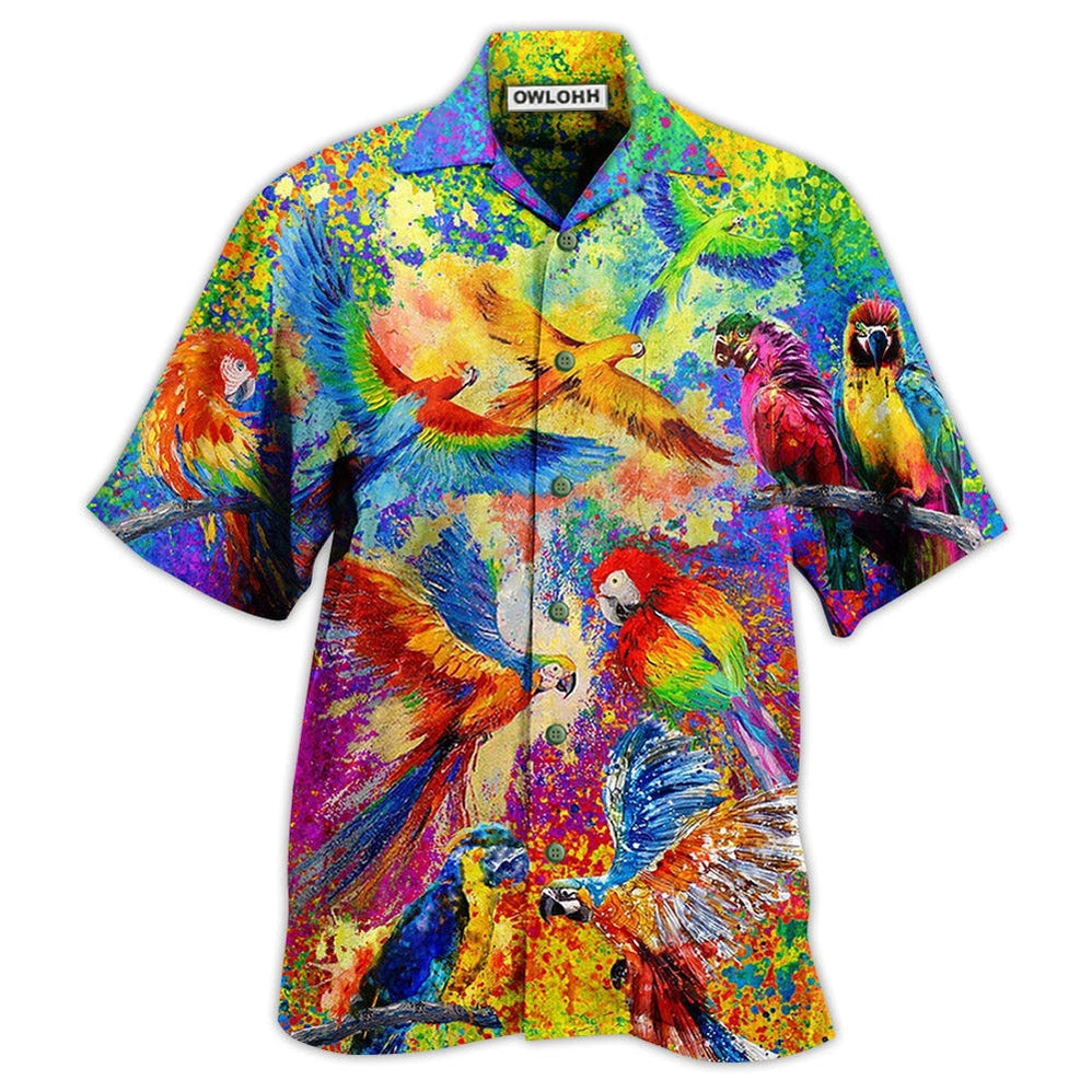 Hawaiian Shirt / Adults / S Parrot Love Colorful - Hawaiian Shirt - Owls Matrix LTD