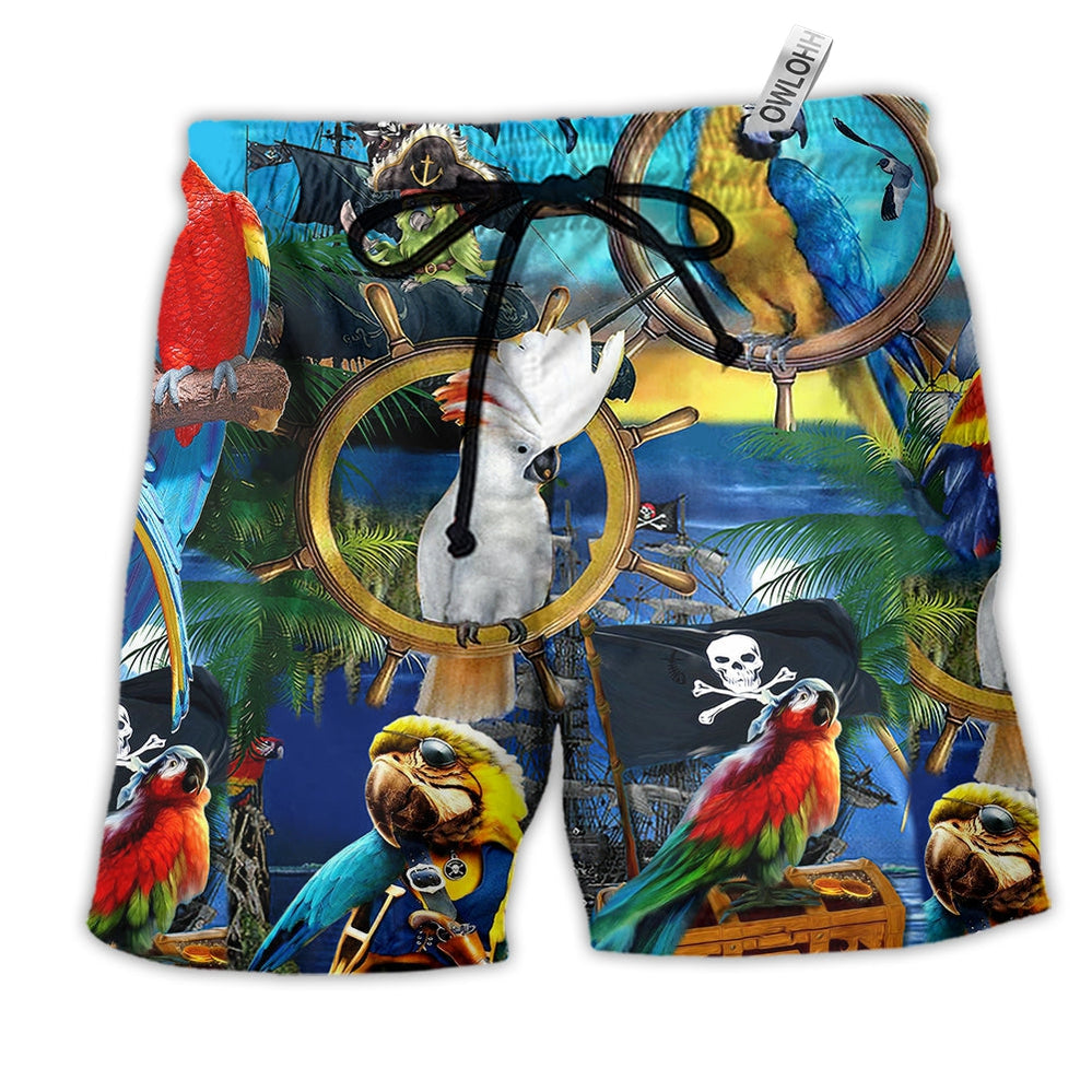 Beach Short / Adults / S Parrot Love Life Colorful Place - Beach Short - Owls Matrix LTD