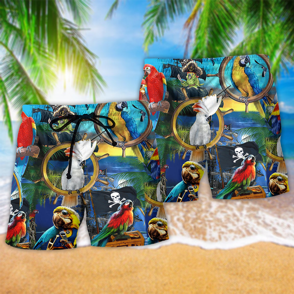 Parrot Love Life Colorful Place - Beach Short - Owls Matrix LTD