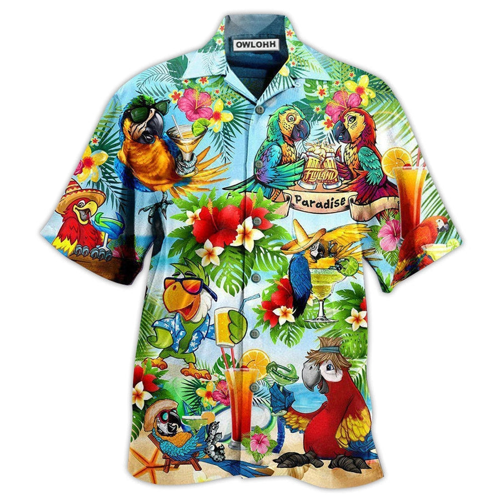 Hawaiian Shirt / Adults / S Parrot Love Life Happiness Style - Hawaiian Shirt - Owls Matrix LTD
