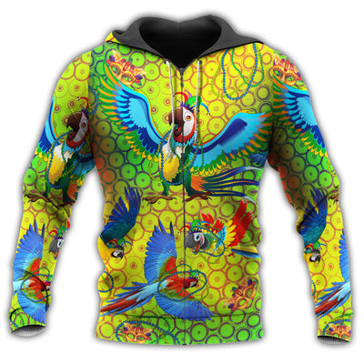 Zip Hoodie / S Parrot Mardi Gras So Stunning Colors - Hoodie - Owls Matrix LTD