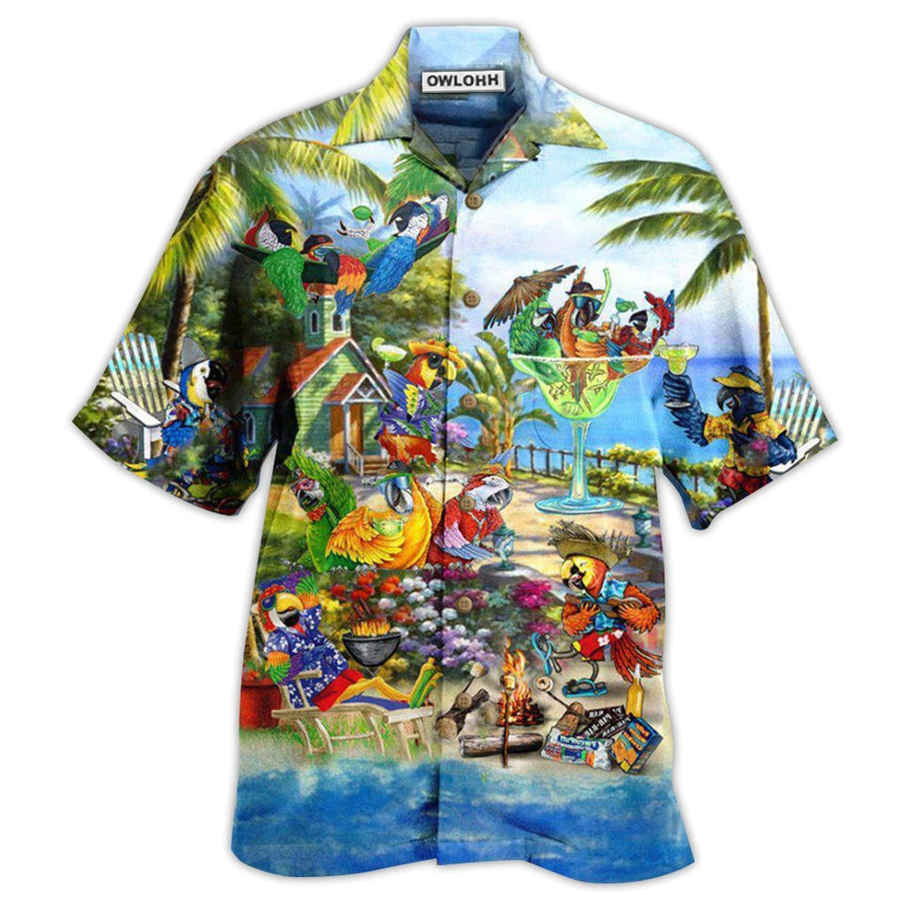 Hawaiian Shirt / Adults / S Parrot Party Tropical Summer - Hawaiian Shirt - Owls Matrix LTD