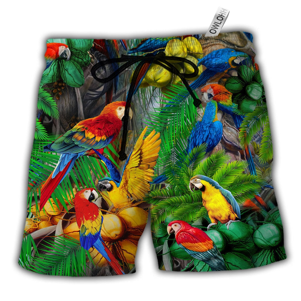 Beach Short / Adults / S Parrot You Can Call Me Coconut Holic Tropical Summer - Beach Short - Owls Matrix LTD