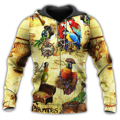 Zip Hoodie / S Parrot Amazing Pirate Parrots - Hoodie - Owls Matrix LTD