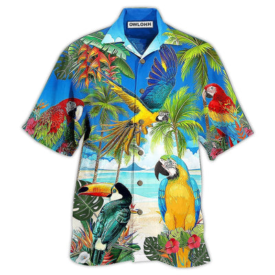 Hawaiian Shirt / Adults / S Parrot High By The Beach - Hawaiian Shirt - Owls Matrix LTD