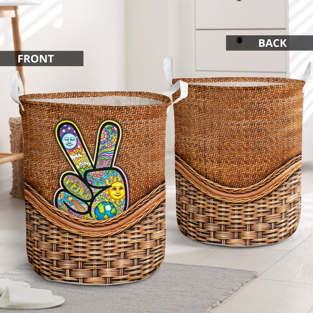Hippie Peaceful Life - Laundry Basket - Owls Matrix LTD