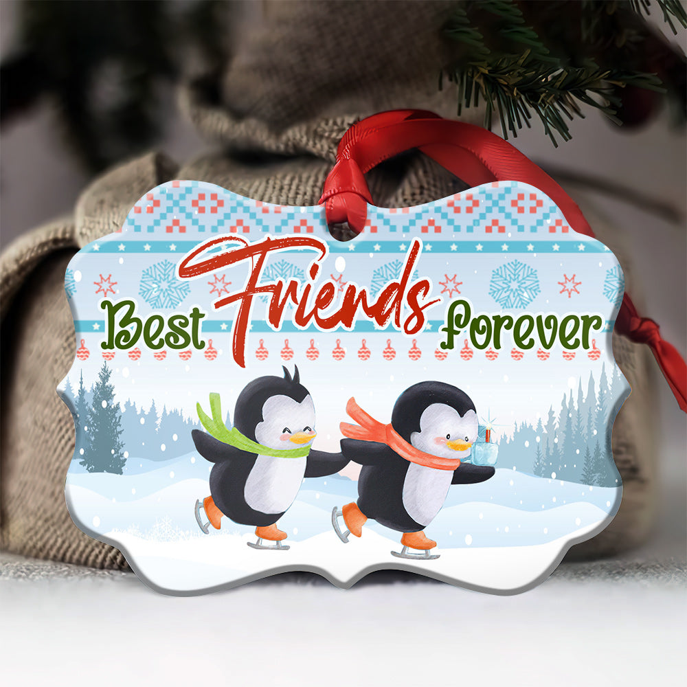 Penguin Bestie Best Friend Forever - Horizontal Ornament - Owls Matrix LTD