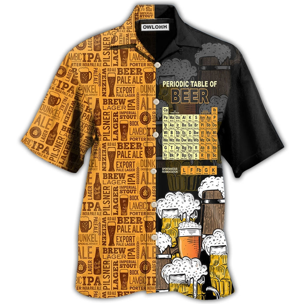 Hawaiian Shirt / Adults / S Beer Periodic Table Of Beer - Hawaiian Shirt - Owls Matrix LTD