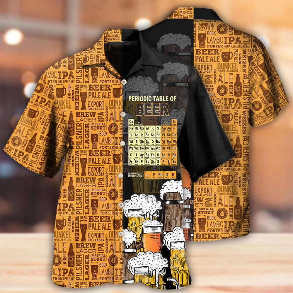 Beer Periodic Table Of Beer - Hawaiian Shirt - Owls Matrix LTD