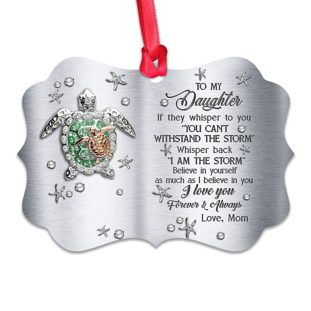 Turtle To Daughter Jewelry Style Personalized - Horizontal Ornament - Owls Matrix LTD