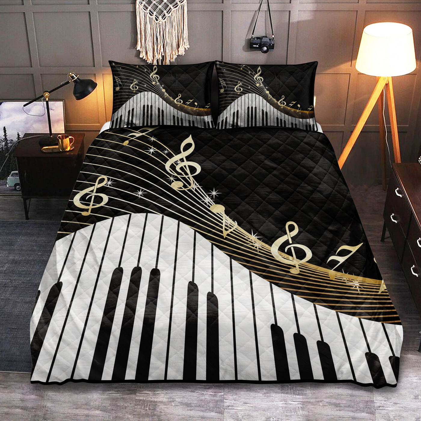 Piano In My Soul Amazing - Quilt Set - Owls Matrix LTD