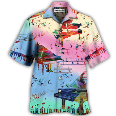 Hawaiian Shirt / Adults / S Piano Music And Piano My Love My Life - Hawaiian Shirt - Owls Matrix LTD