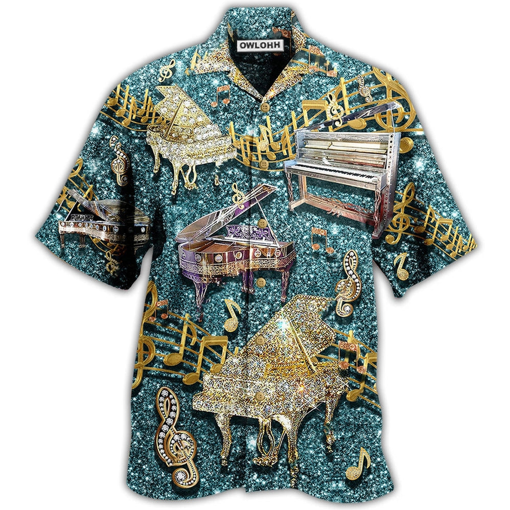 Hawaiian Shirt / Adults / S Piano Music Love Diamond Cool - Hawaiian Shirt - Owls Matrix LTD