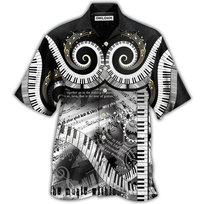 Hawaiian Shirt / Adults / S Piano Music Lover Made Happy - Hawaiian Shirt - Owls Matrix LTD