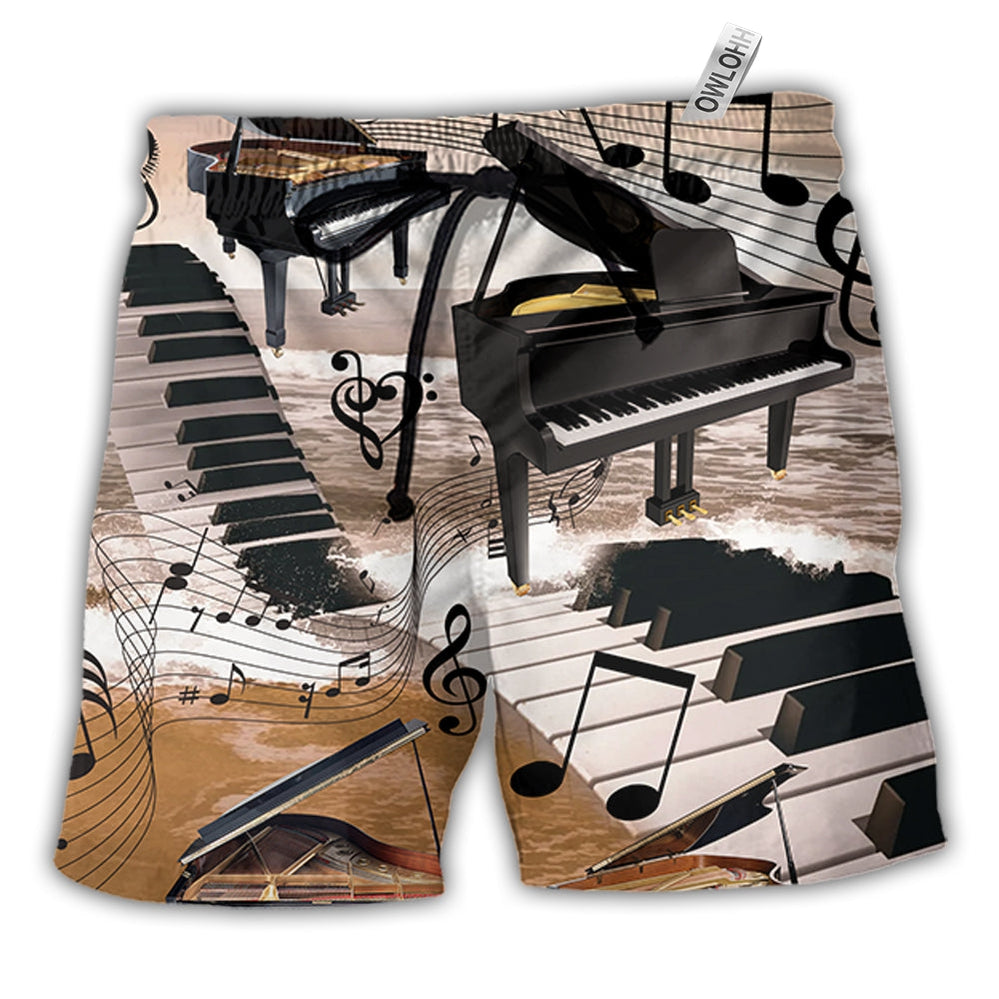 Beach Short / Adults / S Piano Is My Life Style - Beach Short - Owls Matrix LTD