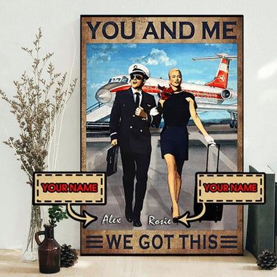 Pilot You And Me On Airport Personalized - Vertical Poster - Owls Matrix LTD
