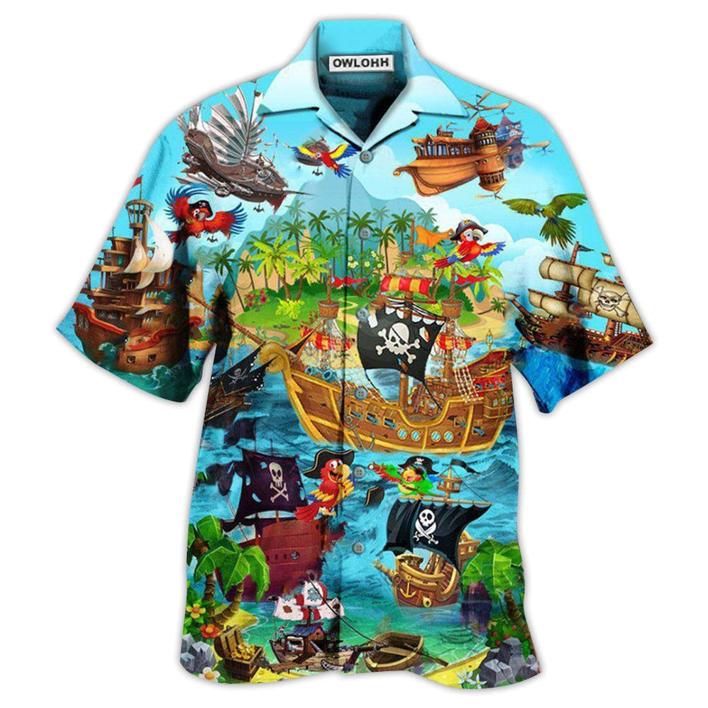 Hawaiian Shirt / Adults / S Pirate It's A Pirate Life For Me - Hawaiian Shirt - Owls Matrix LTD