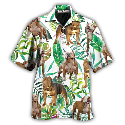 Hawaiian Shirt / Adults / S Pitbull And Tropical Leaf - Hawaiian Shirt - Owls Matrix LTD