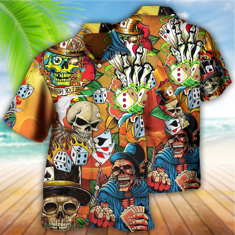 Poker Skull Life Style - Hawaiian Shirt - Owls Matrix LTD