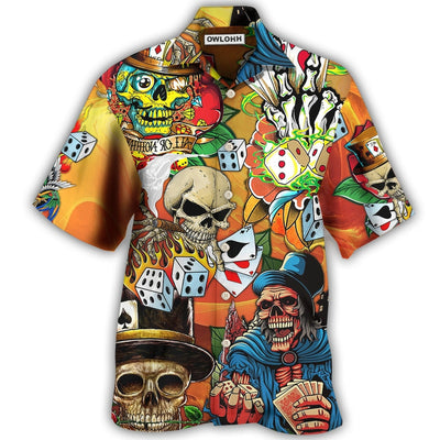 Hawaiian Shirt / Adults / S Poker Skull Life Style - Hawaiian Shirt - Owls Matrix LTD