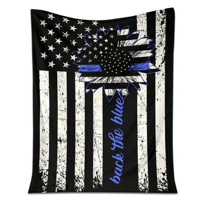 50" x 60" Police Officer Back The Blue Love Life - Flannel Blanket - Owls Matrix LTD
