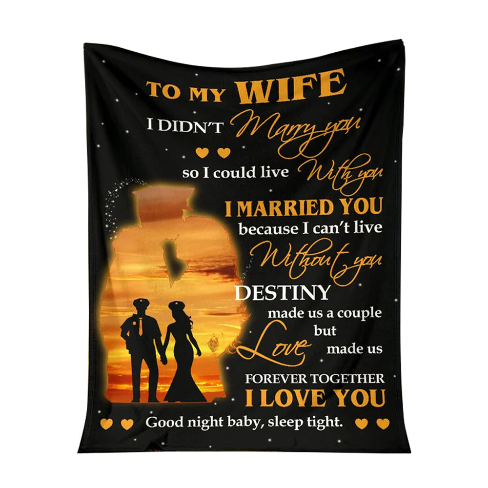 50" x 60" Police To My Husband Father's Day Officer - Flannel Blanket - Owls Matrix LTD