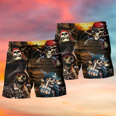 Pirate Skull Cool Sea King - Beach Short - Owls Matrix LTD