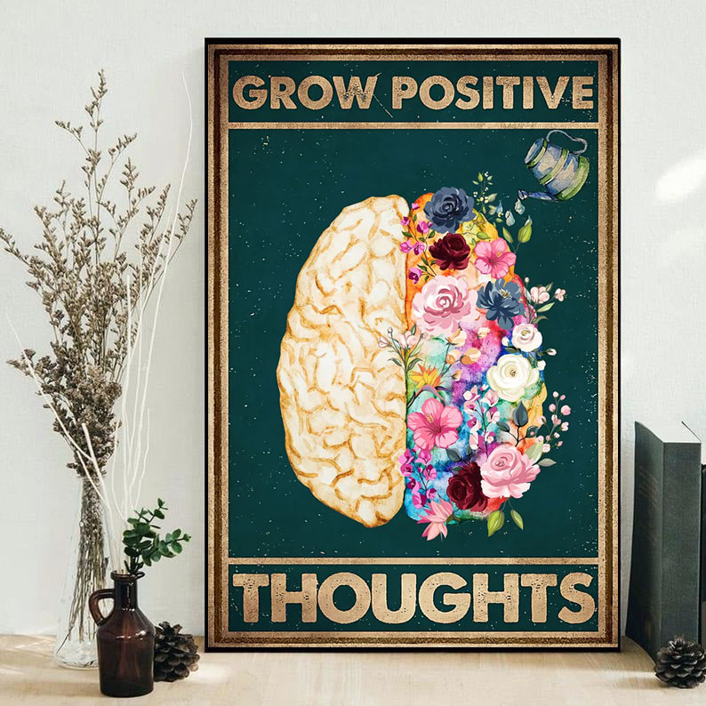 Psychology Grow Positive Thoughts - Vertical Poster - Owls Matrix LTD