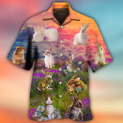 Rabbit Beautiful Floral Grass - Hawaiian Shirt - Owls Matrix LTD