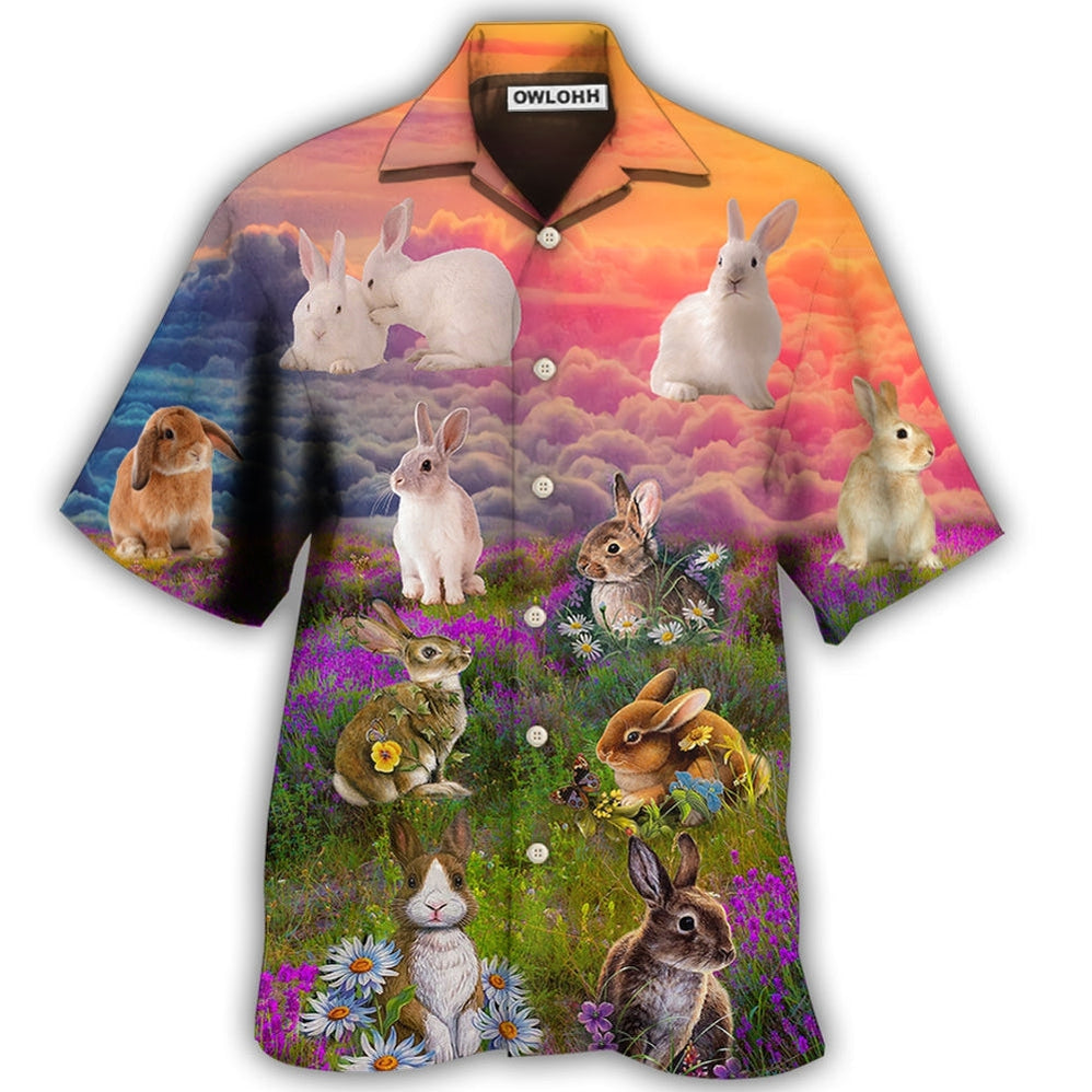 Hawaiian Shirt / Adults / S Rabbit Beautiful Floral Grass - Hawaiian Shirt - Owls Matrix LTD