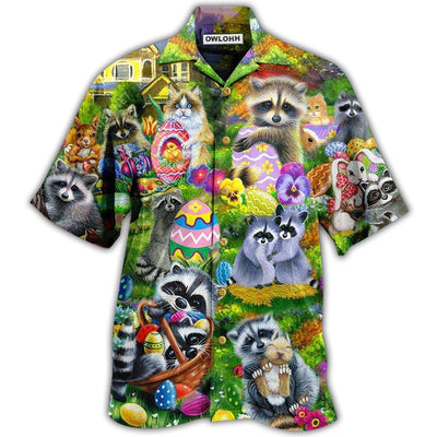 Hawaiian Shirt / Adults / S Raccoon Animals I Am Just Here For The Eggs Harmony - Hawaiian Shirt - Owls Matrix LTD