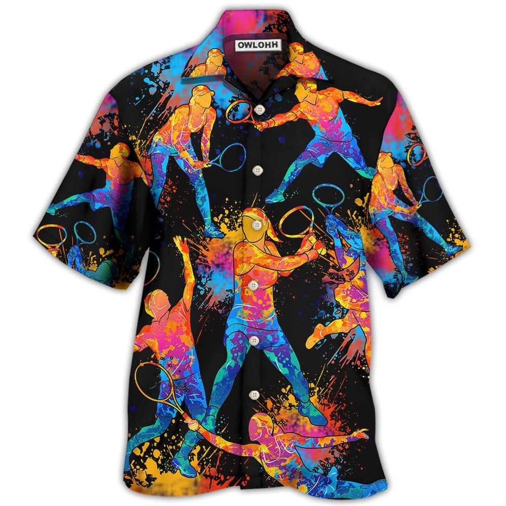 Racquetball Color Art - Hawaiian Shirt - Owls Matrix LTD