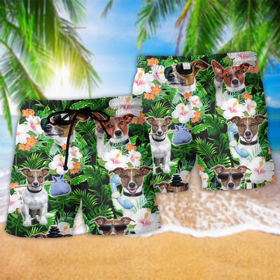 Rat Terrier Tropical Floral Dog Lover - Beach Short - Owls Matrix LTD