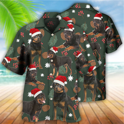 Rottweiler Green Leaf Merry Christmas - Hawaiian Shirt - Owls Matrix LTD