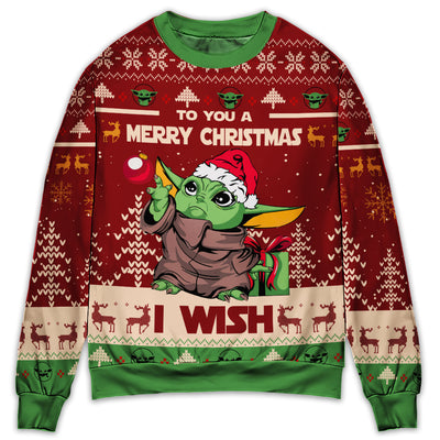 Christmas Star Wars Baby Yoda Merry Christmas - Sweater - Ugly Christmas Sweaters